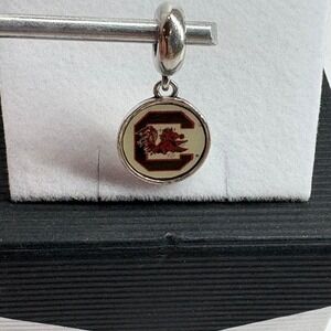South Carolina Charm Silver Gamecocks Enamel RL 925 Italy